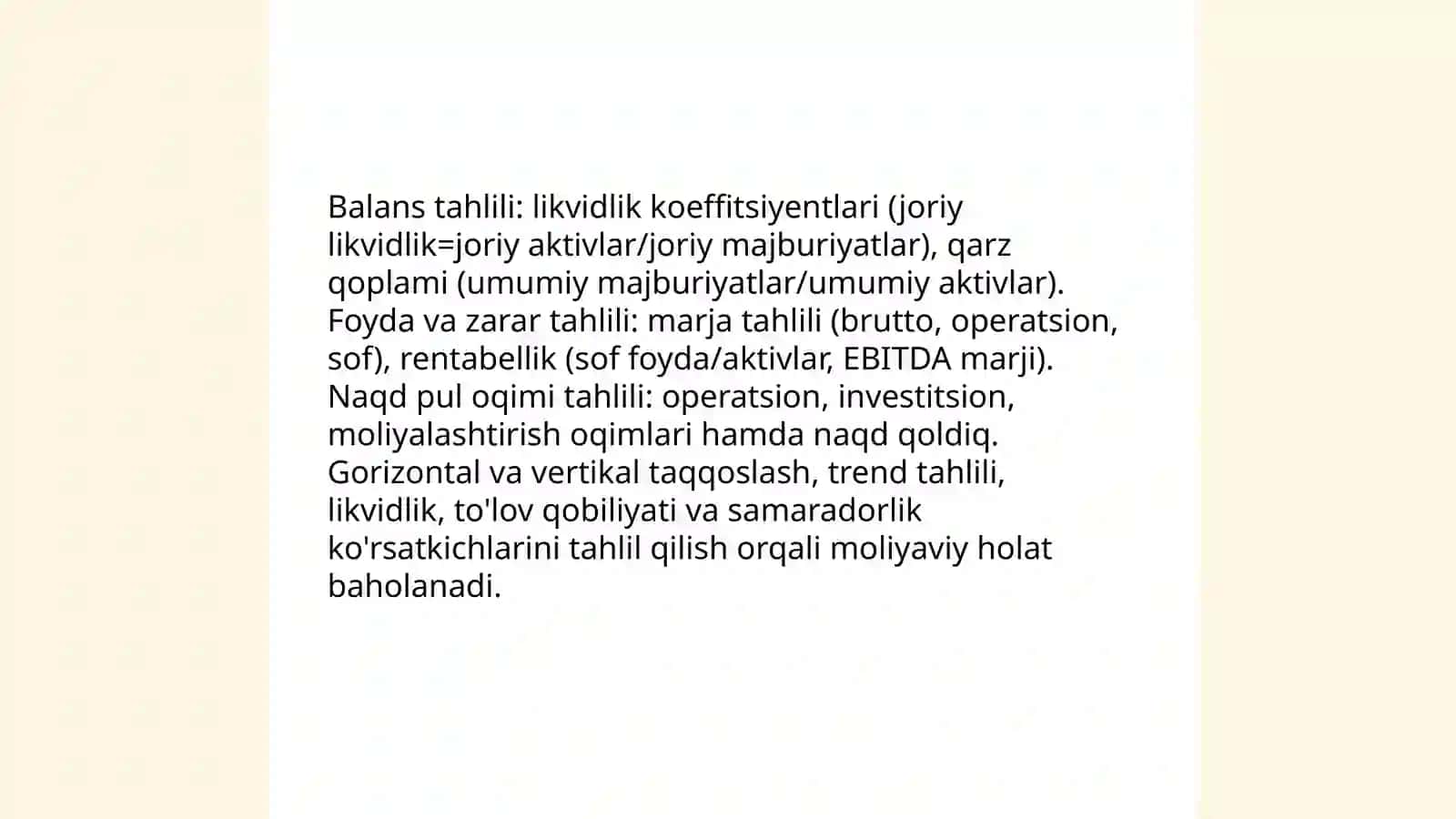Moliyaviy va boshqaruv tahlili 3