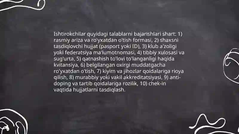 Musobaqa qoidalari va hakamlik qoidalari 3
