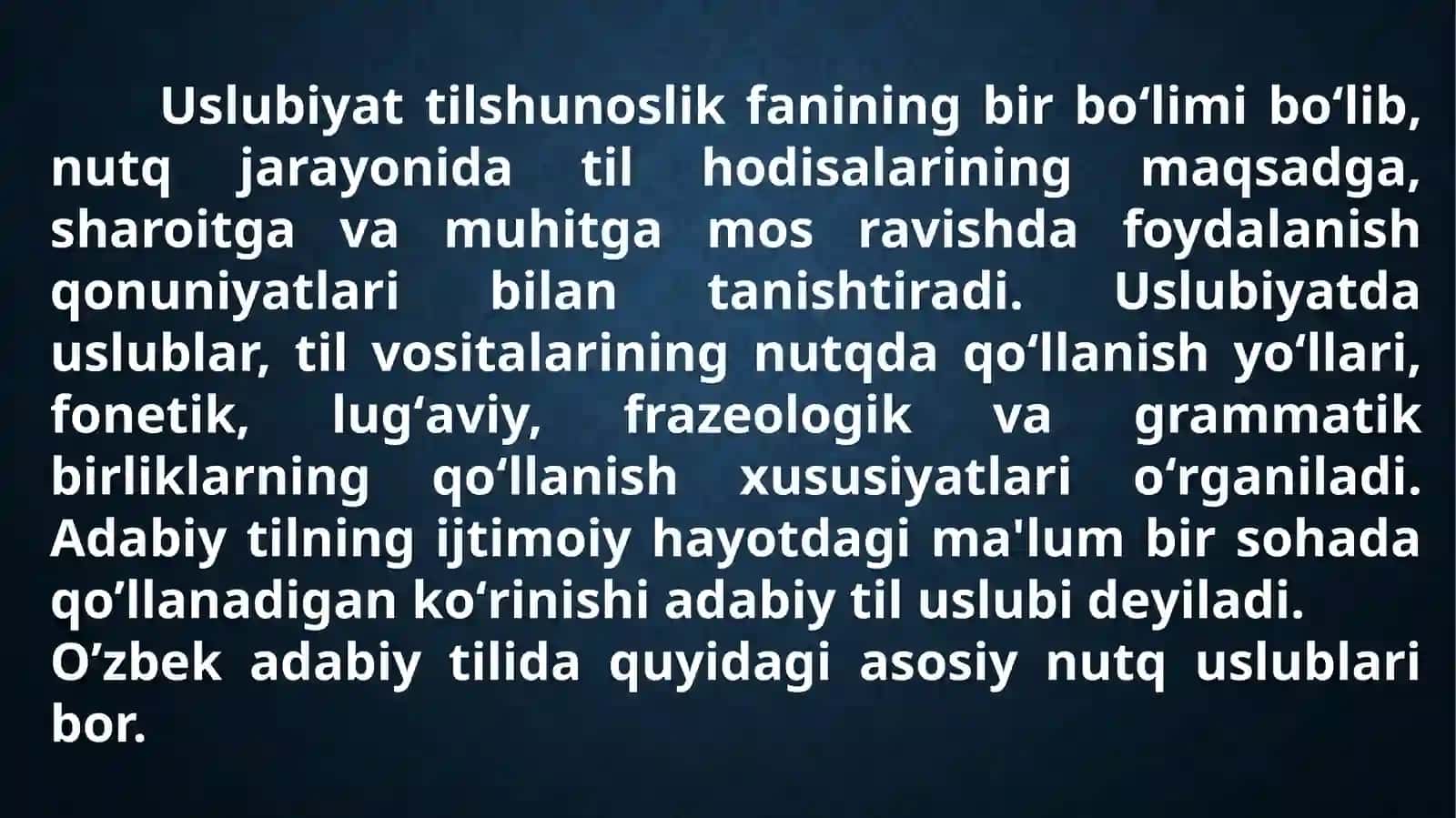 Uslubiyat tilshunoslik fanining bir bo‘limi 3