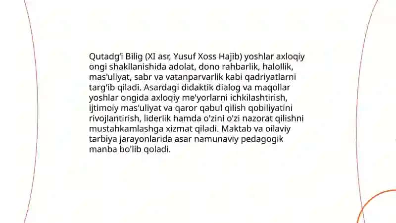 Qutadgʻi bilig asarining yoshlar ongiga taʼsiri 3