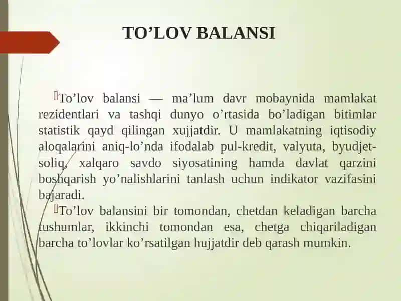 TO’LOV BALANSI 3