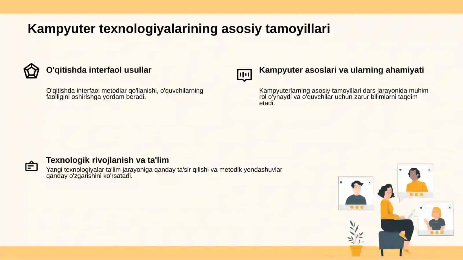 Kompyuter bilan tanishuv bo'limini o'qitish metodikasi 3