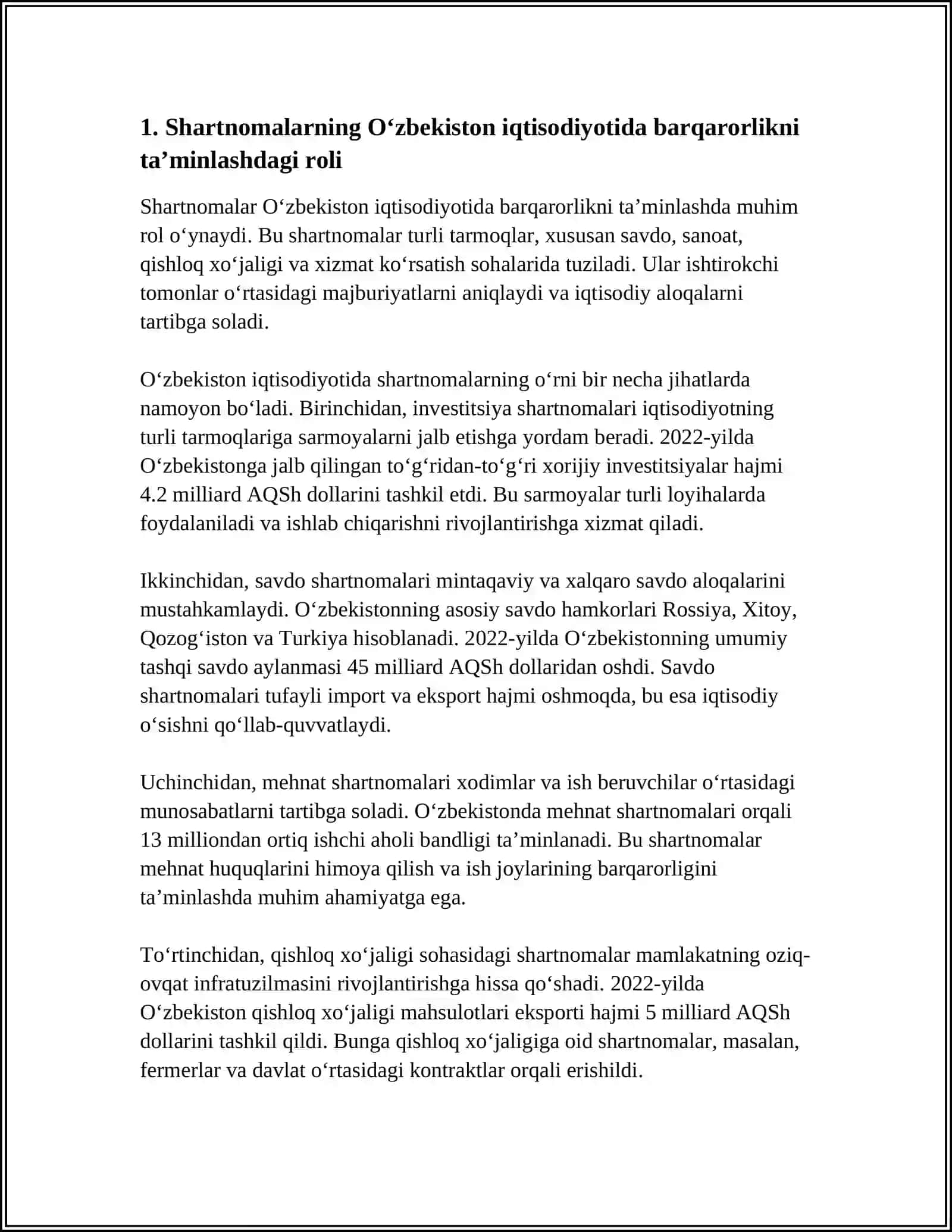 O'ZBEKISTON IQTISODIYOTIDA SHARTNOMALARING RO'LI 3