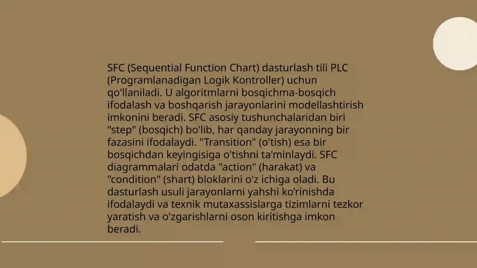 SFC dasturlash tili bo’yicha 3
