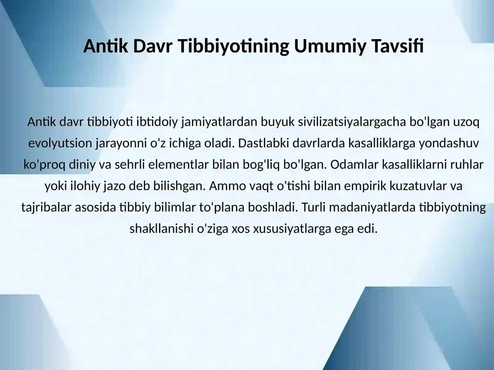 Antik davr tibbiy texnologiyalari 3