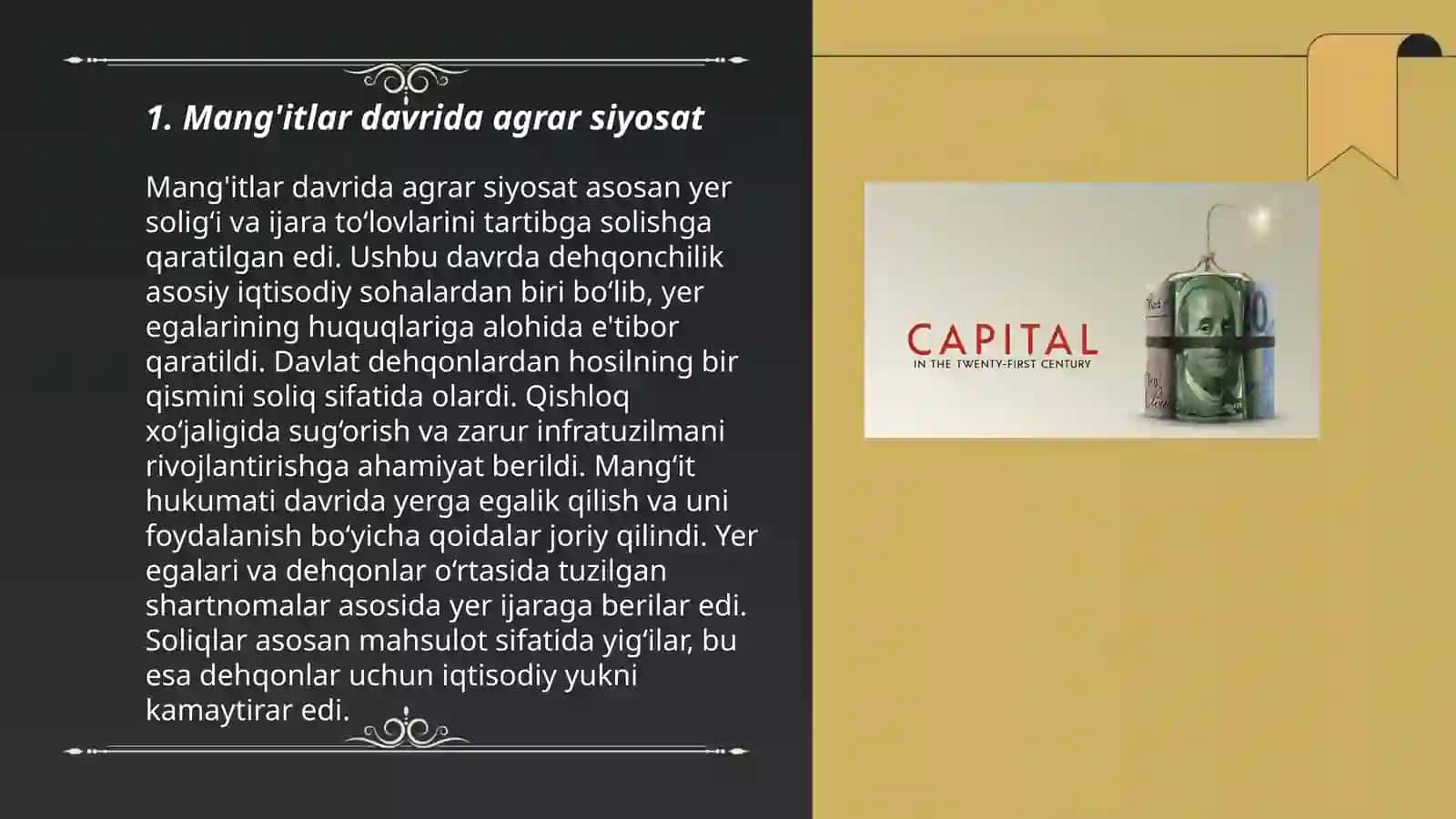Mang'itlar davrida agrar siyosat 3