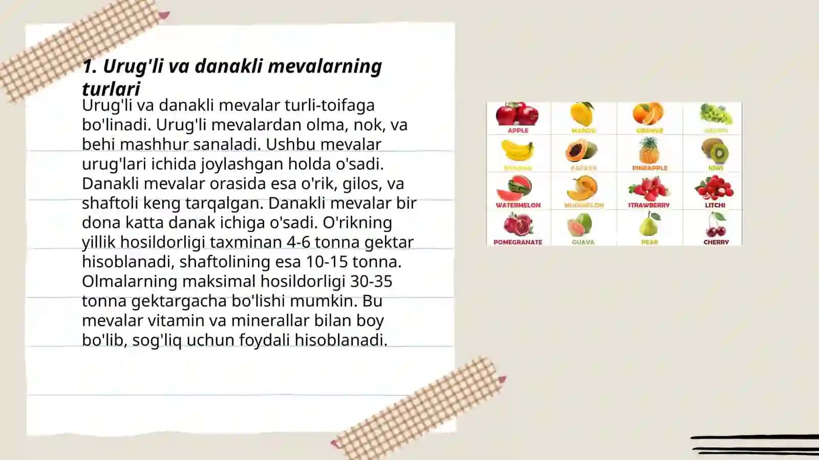 Urug'li va danakli mevalr 3