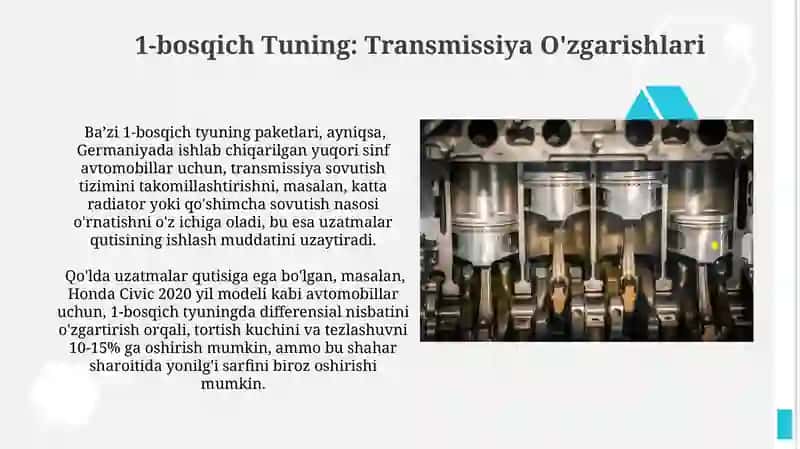 1-bosqich Tuning: Transmissiya O'zgarishlari 3