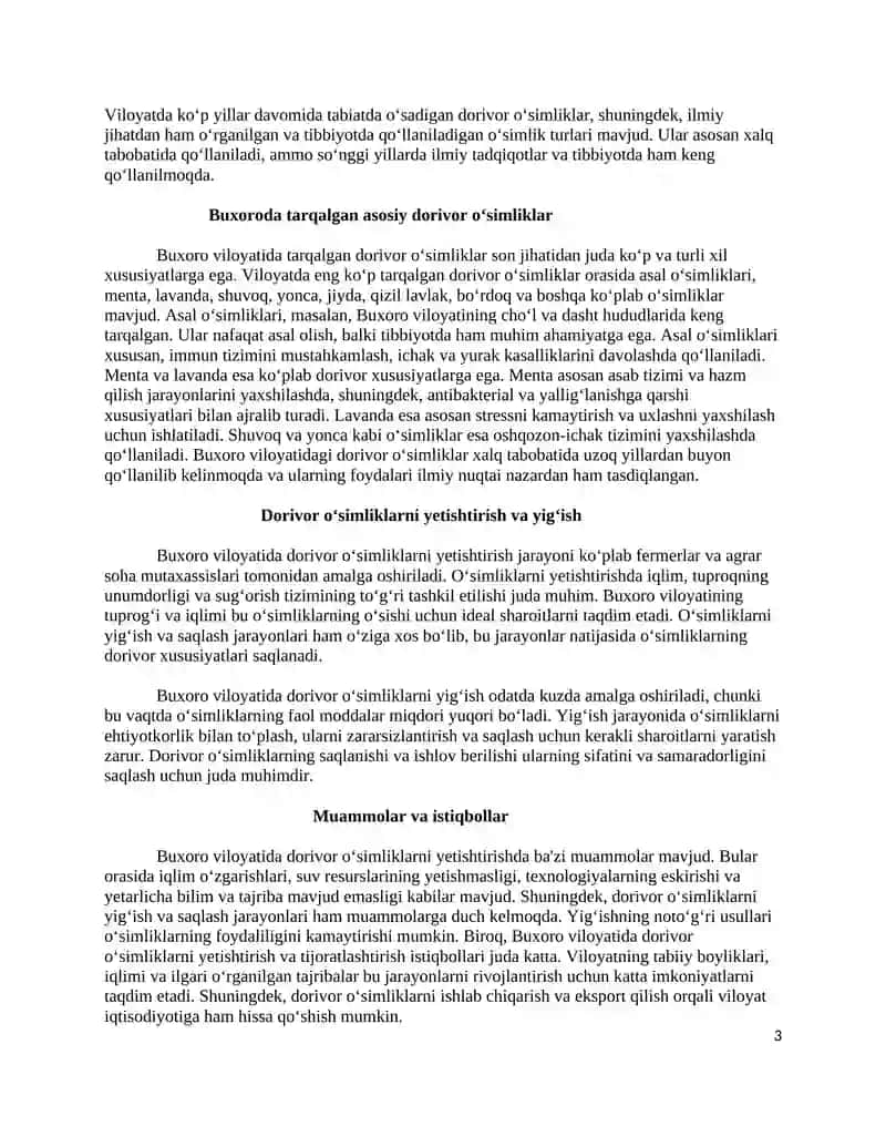 Buxoro viloyatida tarqalgan dorivor o‘simliklar 3