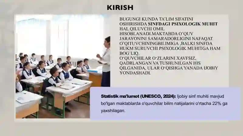 Sinfda qulay psixologik muhit yaratishning samarali usullarini ishlab chiqish 3