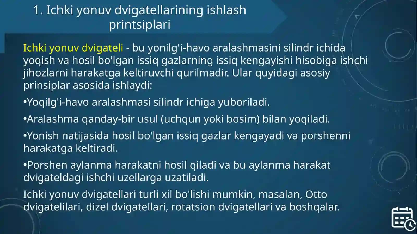 Ichki yonuv dvigatеllarini siklarini hisoblash 3