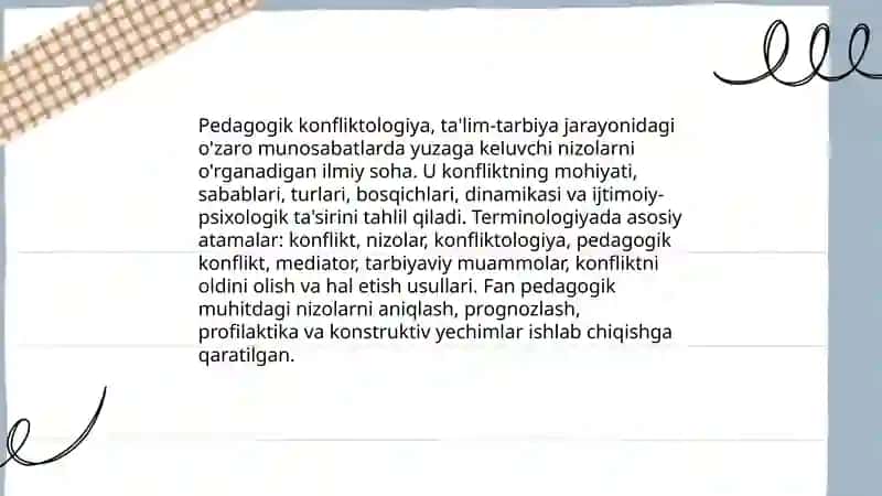 Pedagogik konfliktologiyaning mohiyati, ob'yekti, predmeti, maqsadi, vazifalari va fan sifatida paydo bo'lishi 3