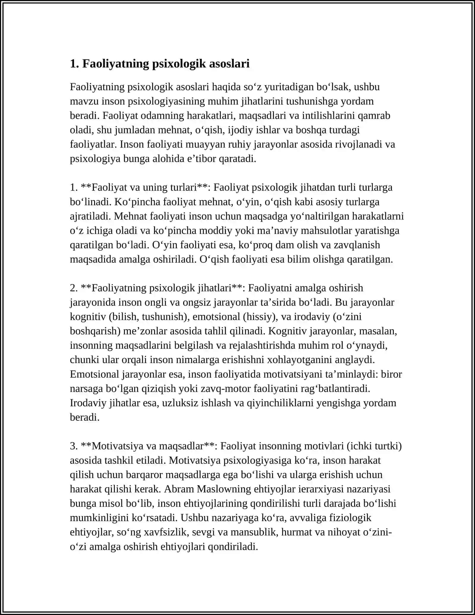 FAOLIYAT VA MOTIVATSIYA 3