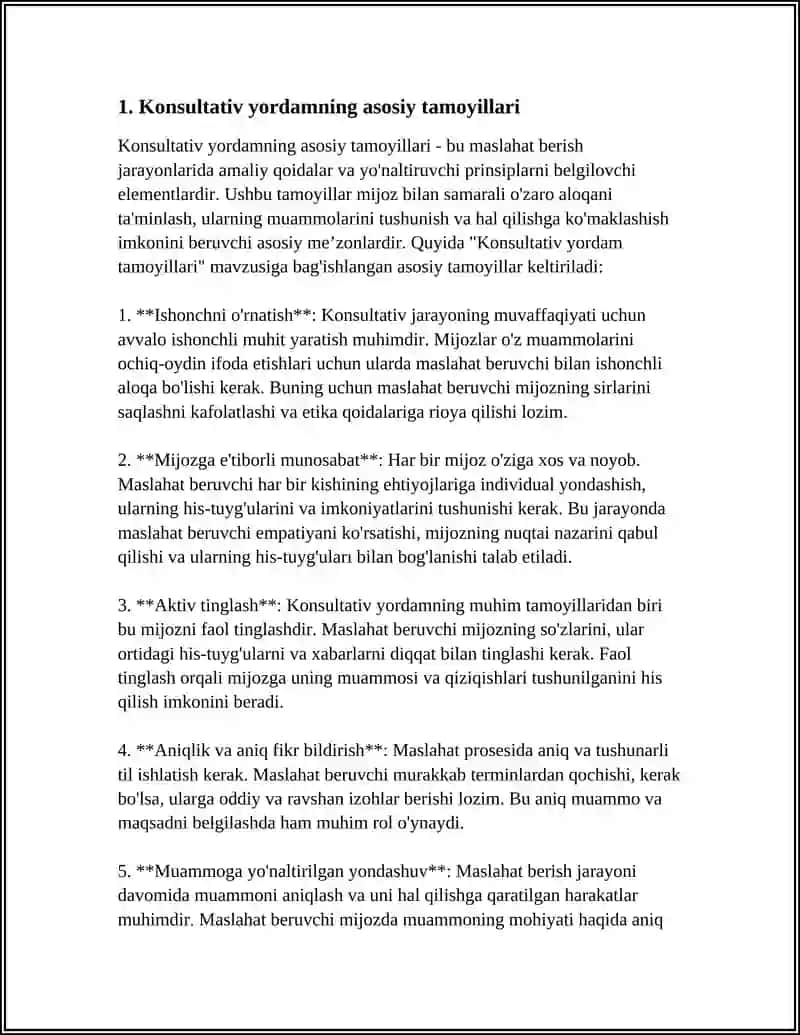 Konsultativ Yordam Tamoyillari 3