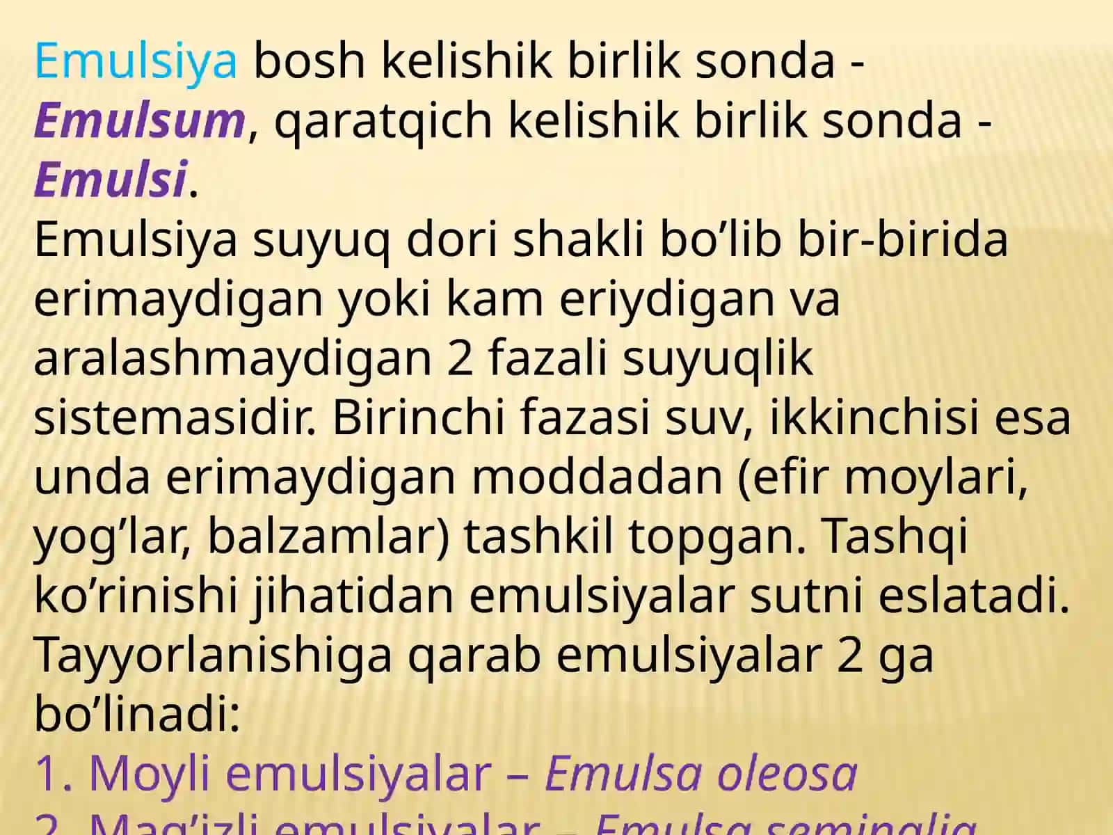 Emulsiyalar, tomchilar, tindirma, ekstraktlar vain’yeksiya dori vositalariga retsept yo`zish 3
