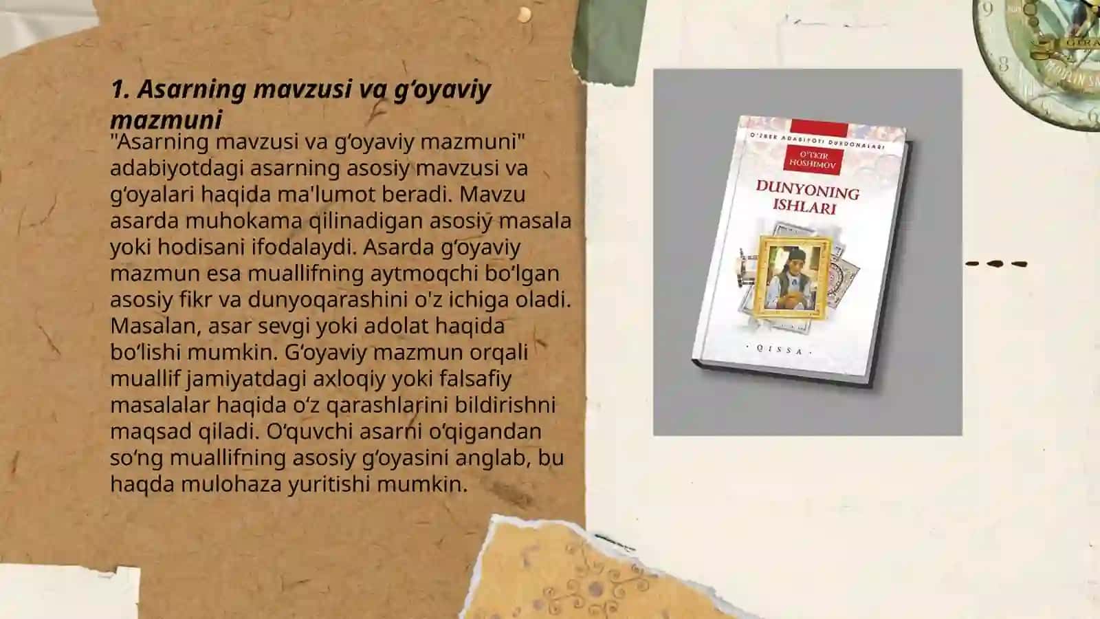 Oʻtkir Hoshimovning "Dunyoning ishlari" asari tahlili 3