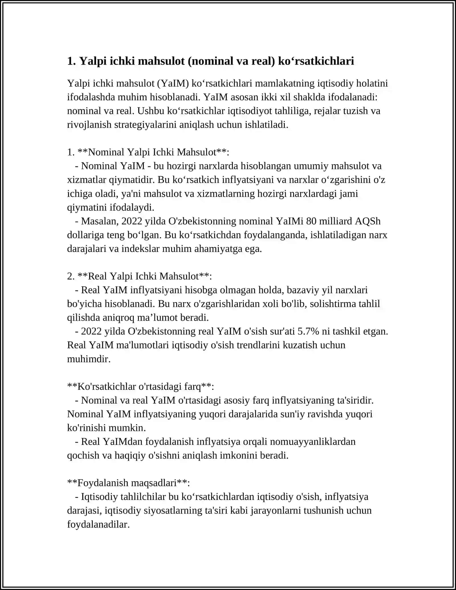 DANIYA DAVLATINING MAKROIQTISODIY KOʻRSATKICHLARI TASNIFI 3