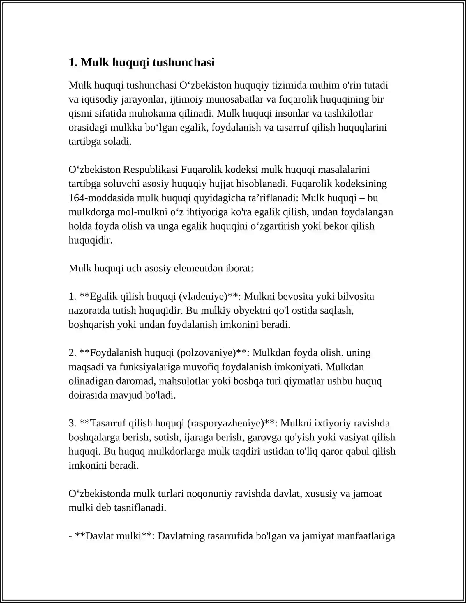 MULK TUSHUNSHASI 3