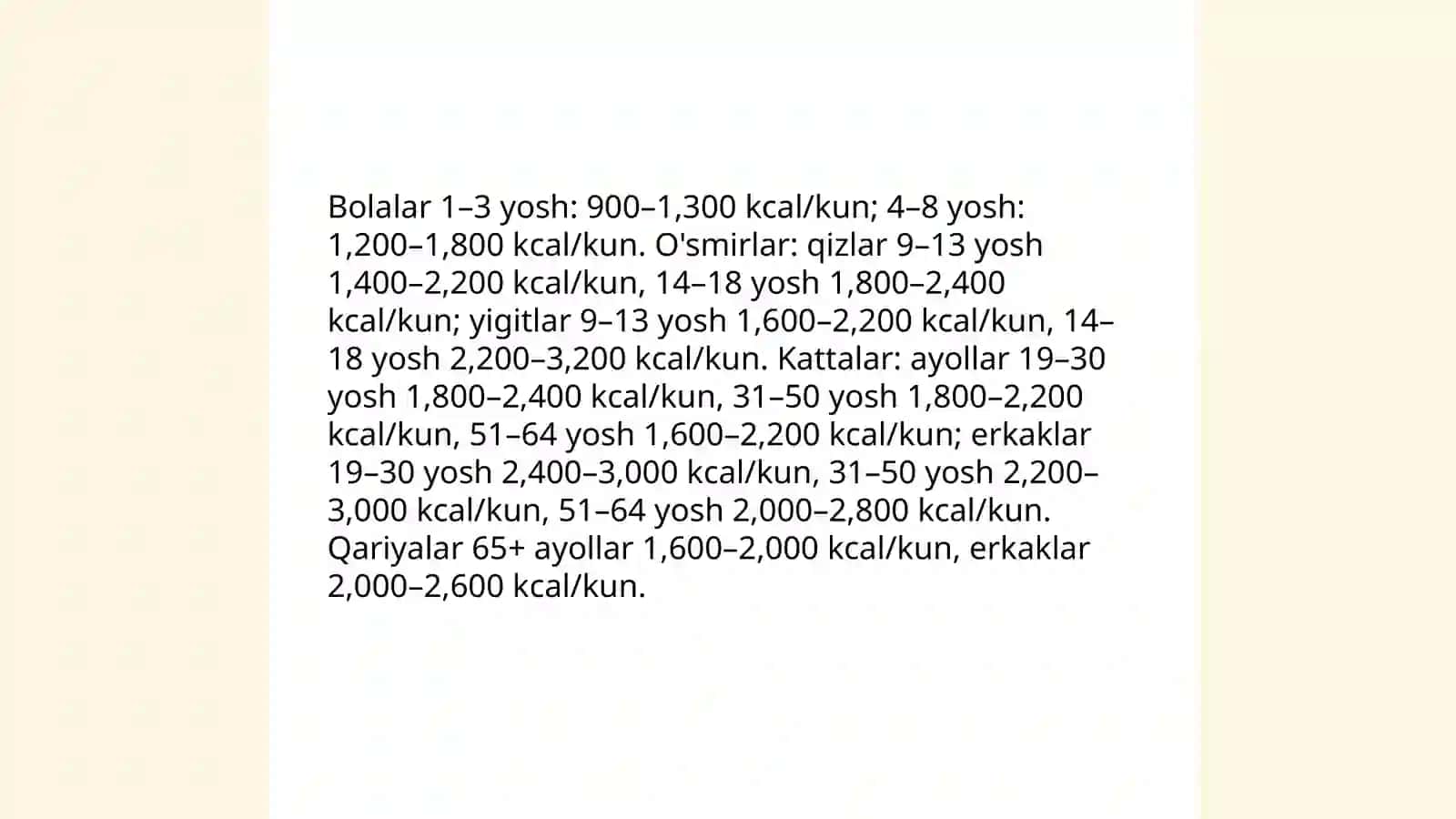 Ovqat ratsioni 3