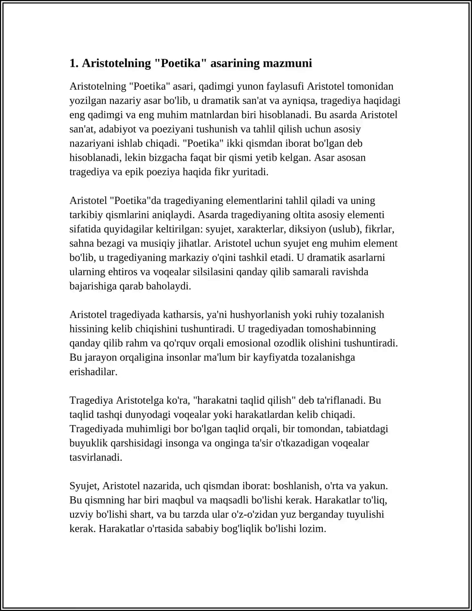 ARISTOTELNING "POETIKA "ASARI HAQIDA 3