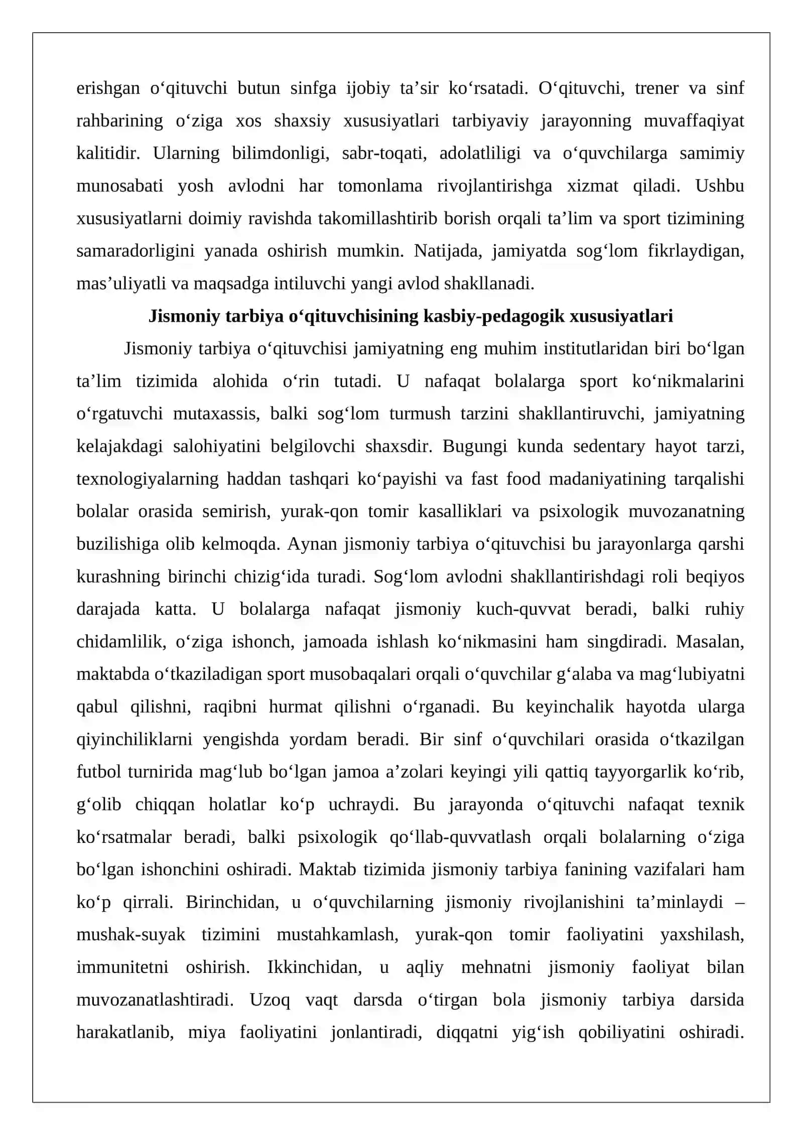O‘qituvchi, trener, sinf rahbarlarning o‘ziga hos hususiyatlari 3