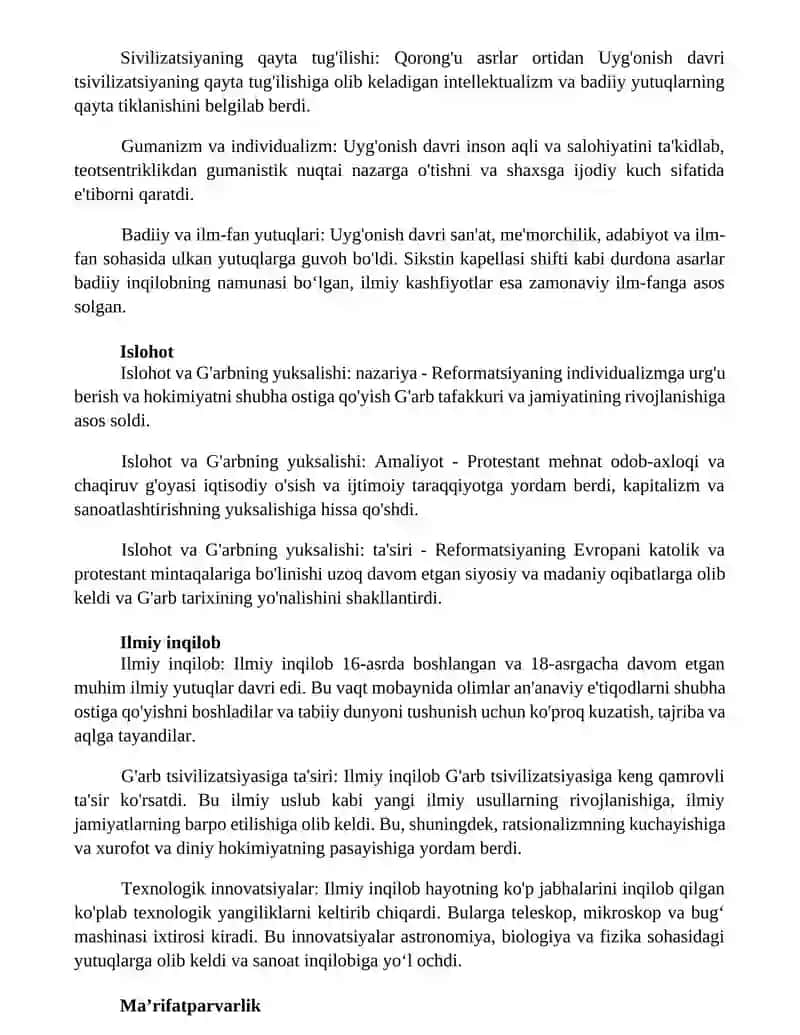 Garb Sivilizatsiyasining Vujudga Kelishi 3