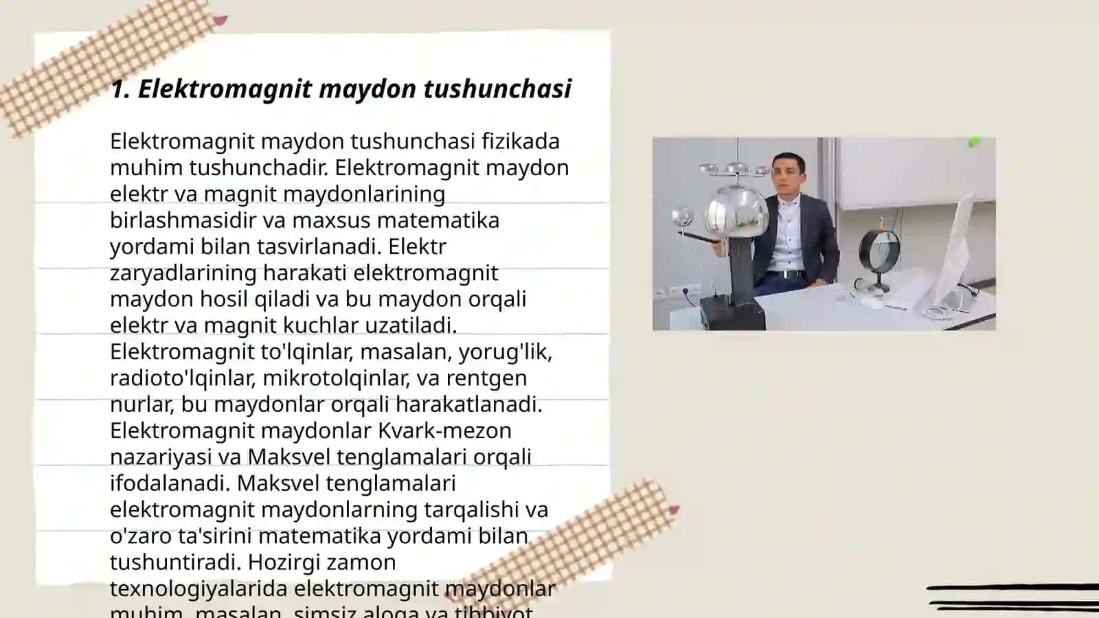Modda (muhit) dagi elektromagnit maydon 3