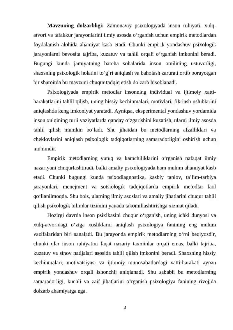 Eksprimental psixologiyada emprik metodlarning yutuq va kamchiliklari 3