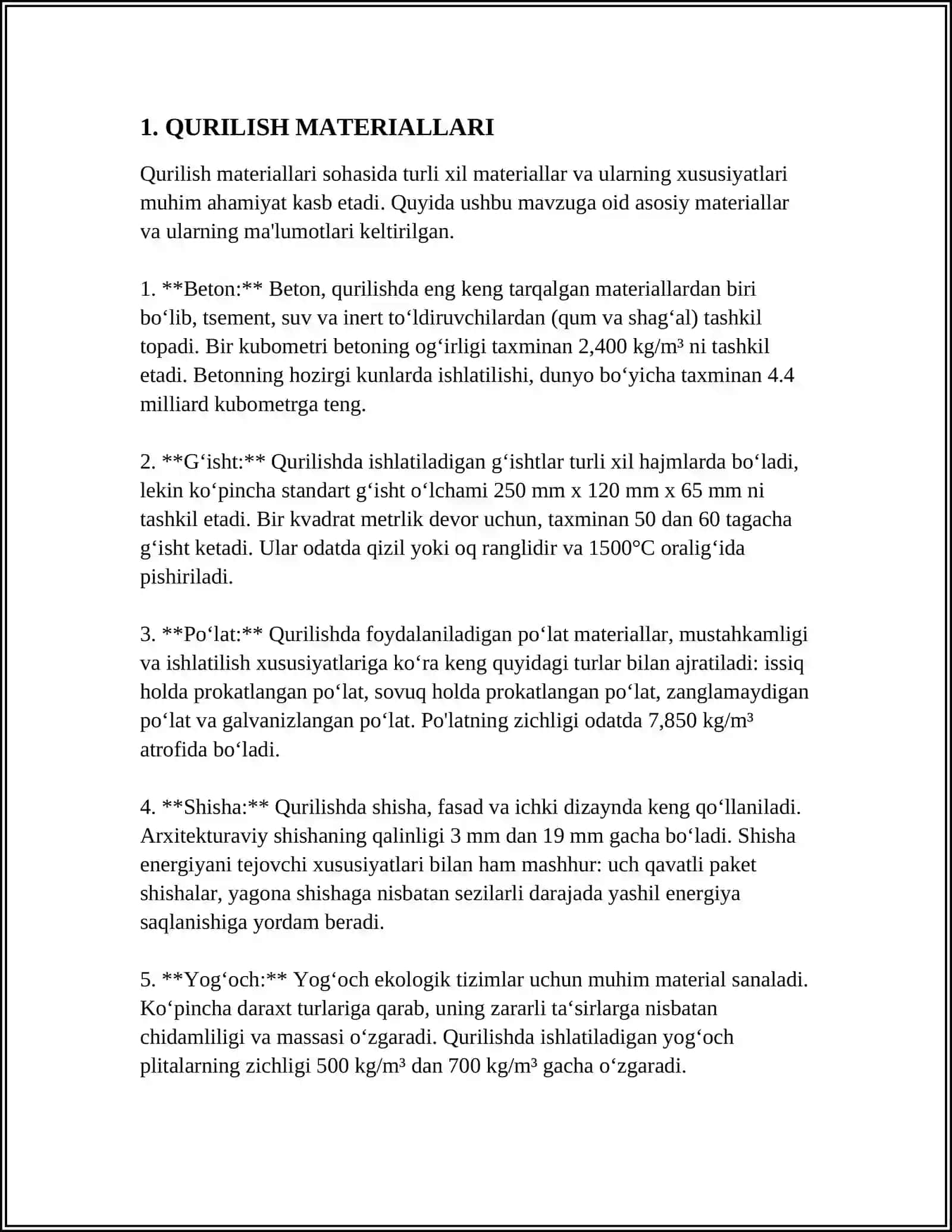 QURILISH MATERIALLARI 3