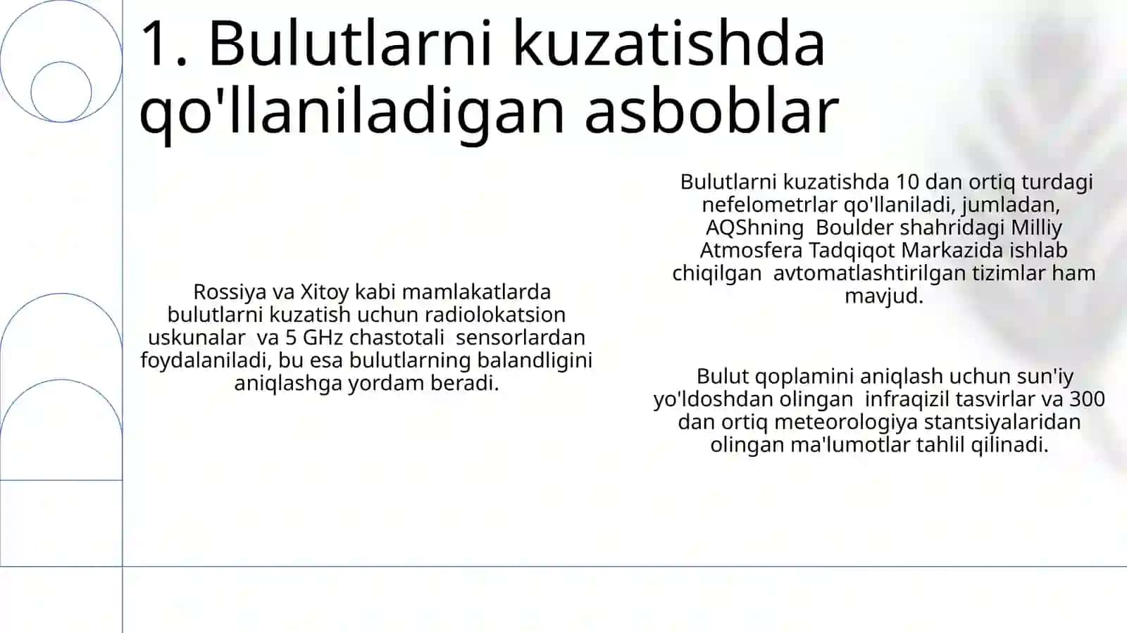 Bulutlilik.Bulutlarni kuzatish 3