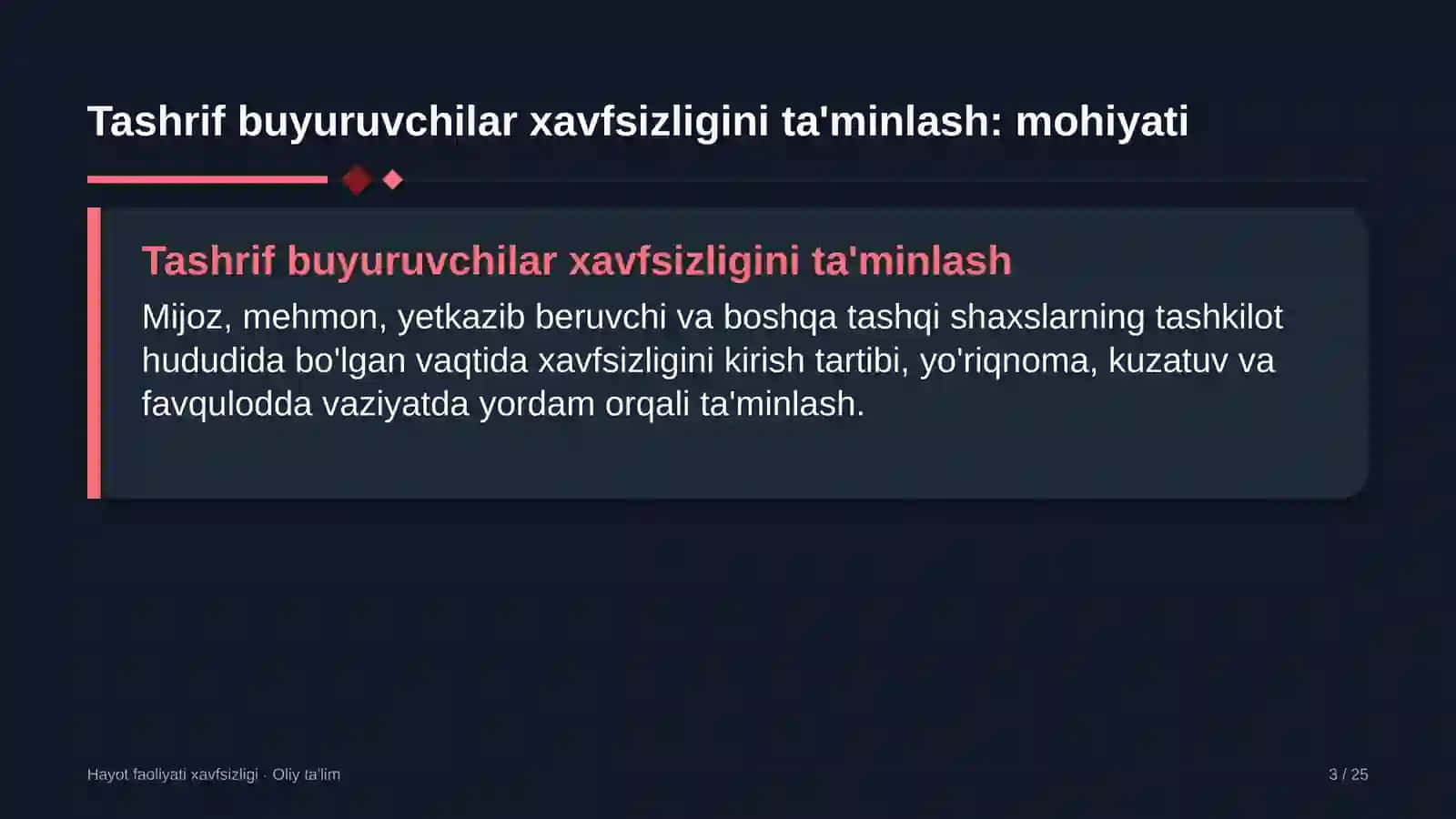 elektr montaj ishlarida tashrif buyuruvchilar xavfsizligini ta'minlash 5484 3
