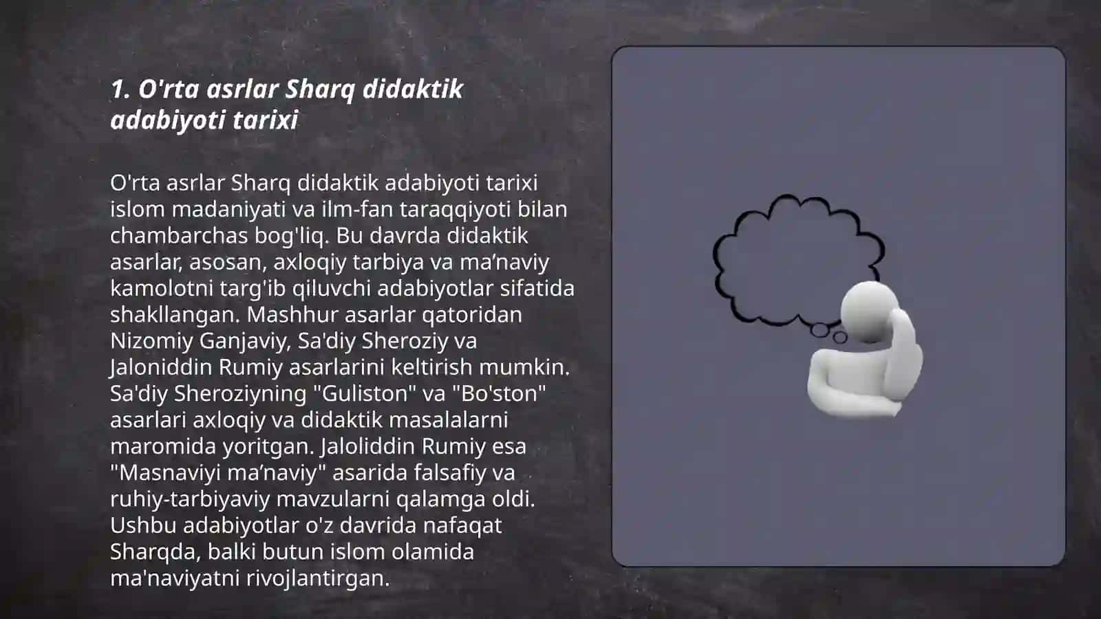 O'rta asrlar Sharq didaktik adabiyoti va g’arb qahramonlik eposlari 3