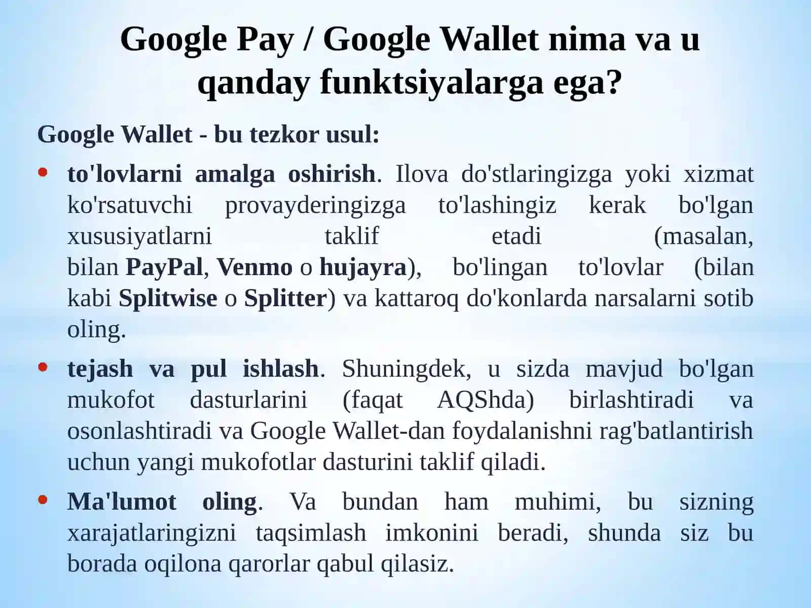 Google Wallet va Uning Imkoniyatlari 3