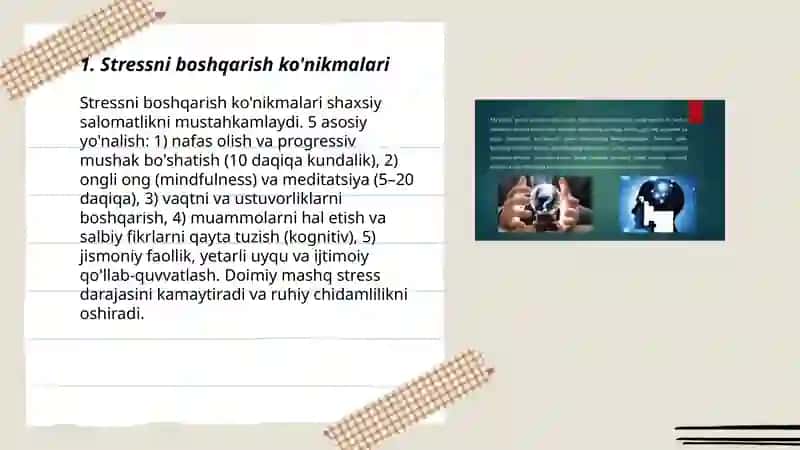 Stressni boshqarish ko'nikmalari 3