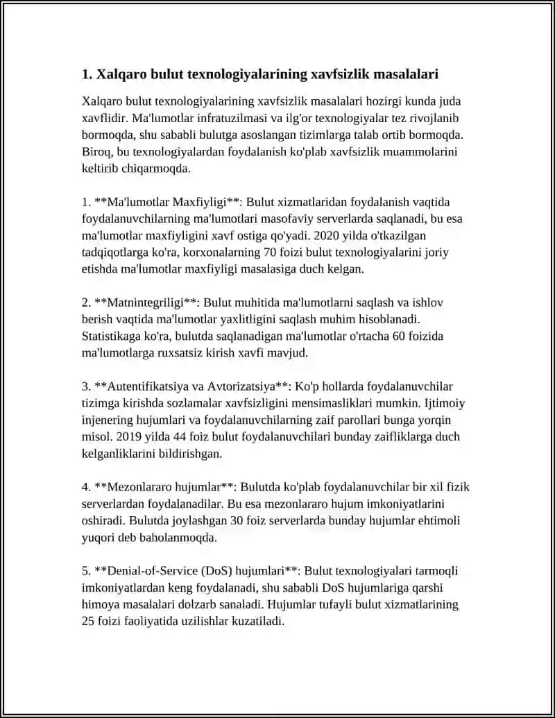 Xalqaro Bulut Texnologiyalarining Limitlari 3