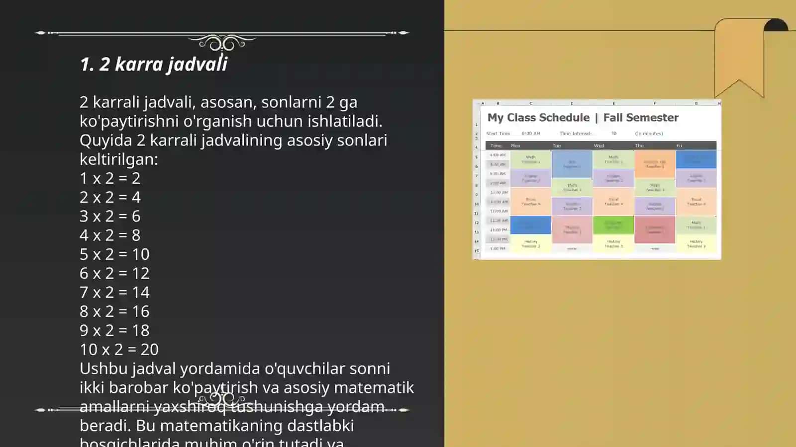 2 karrali jadvali 3