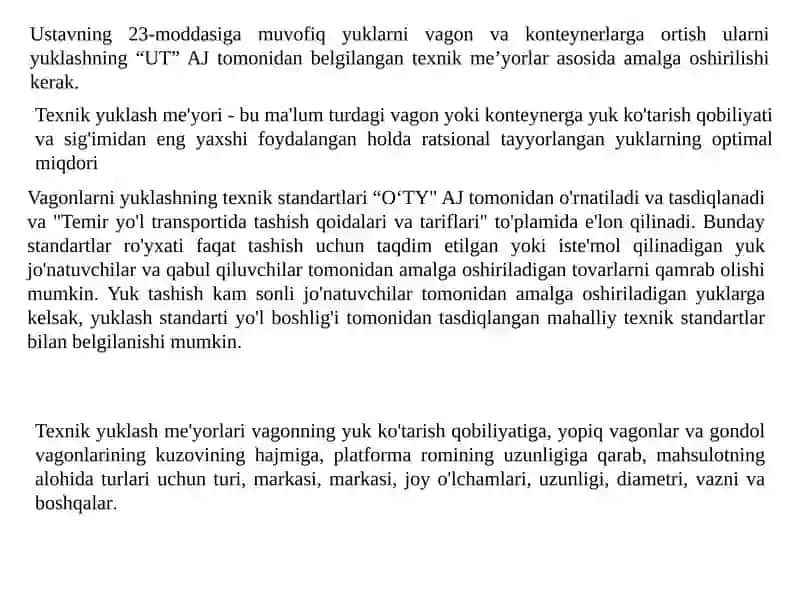 Yuklar ustida operatsiyalar 3