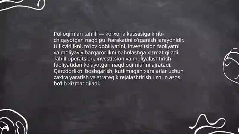 Pul oqimlari tahlili 3