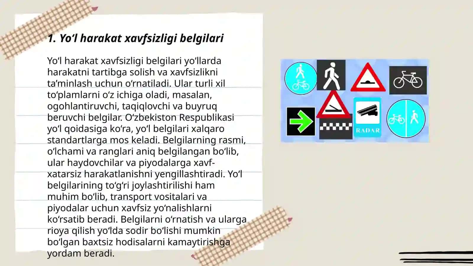Yo‘l harakat xavfsizligi belgilari 3
