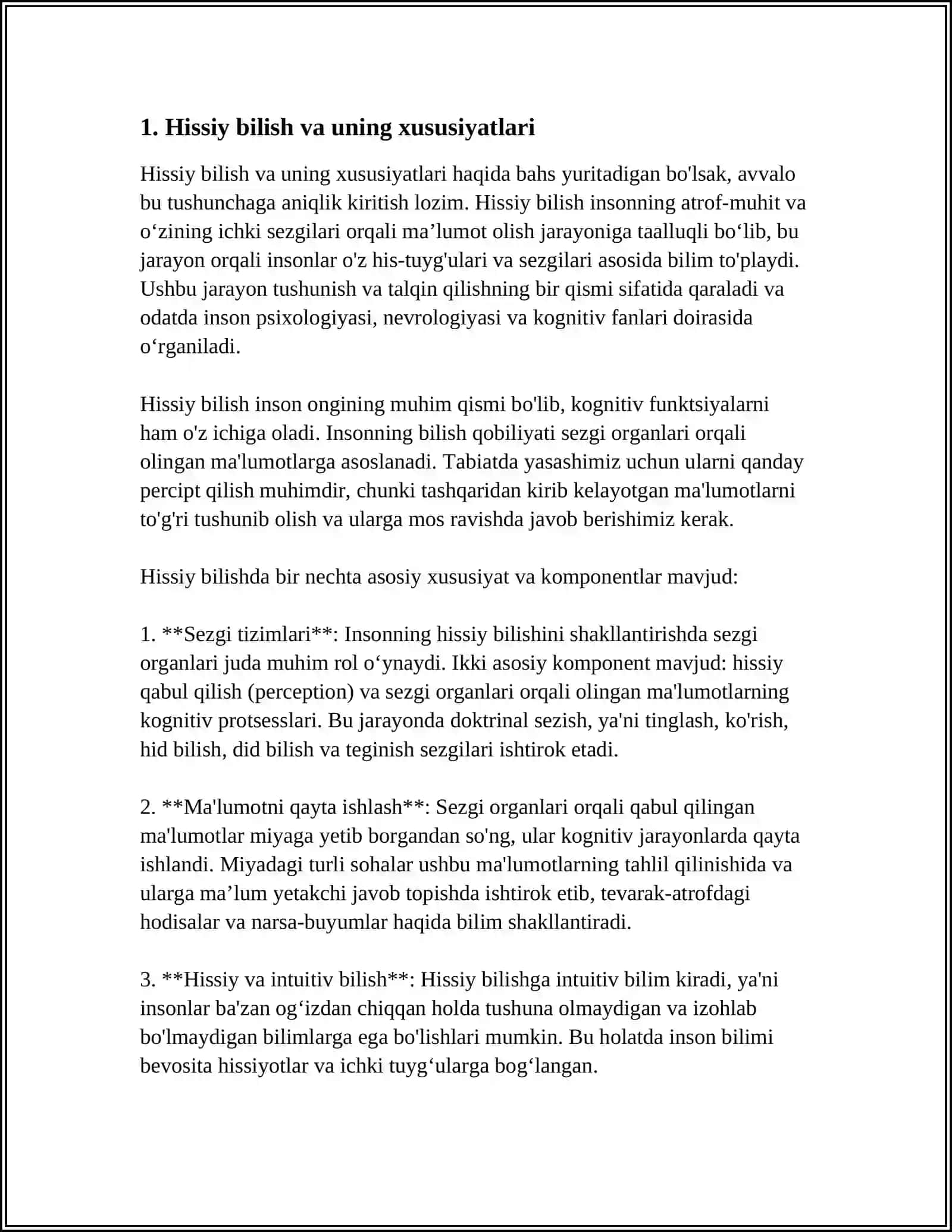HISSIY, EMPIRIK, NAZARIY,MANTIQIY VA INTUITIV BILISH DARAJALARINING O'ZARO ALOQASI VA FARQI 3