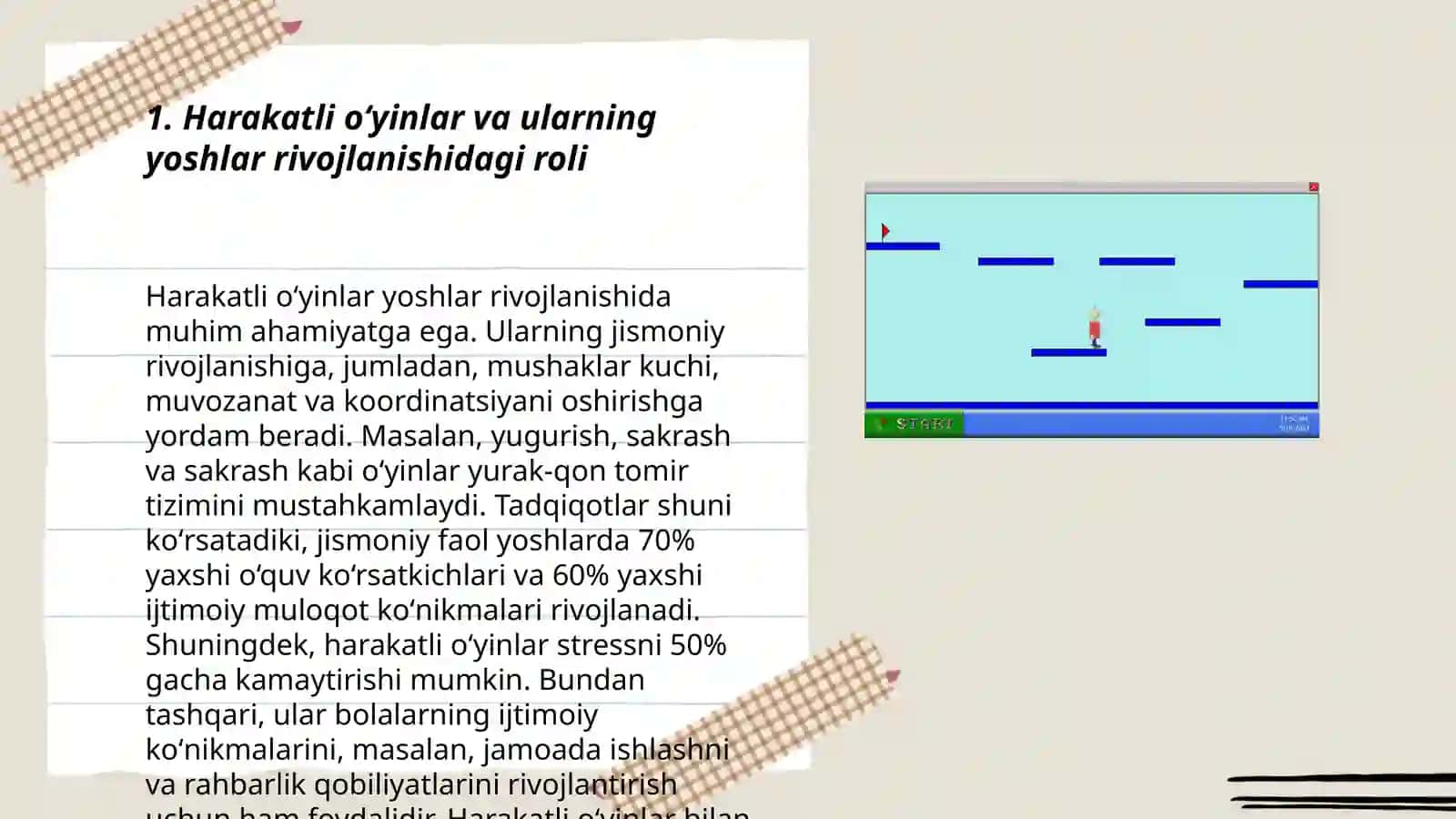 Harakatli oʻyinlarni o'rgatish yoshlari haqida 3