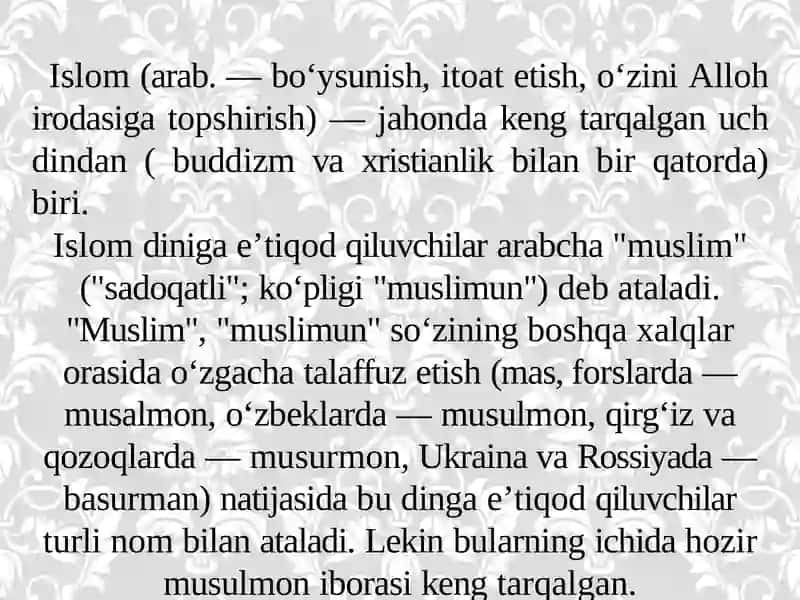 Islom dini tarixi va mohiyati 3