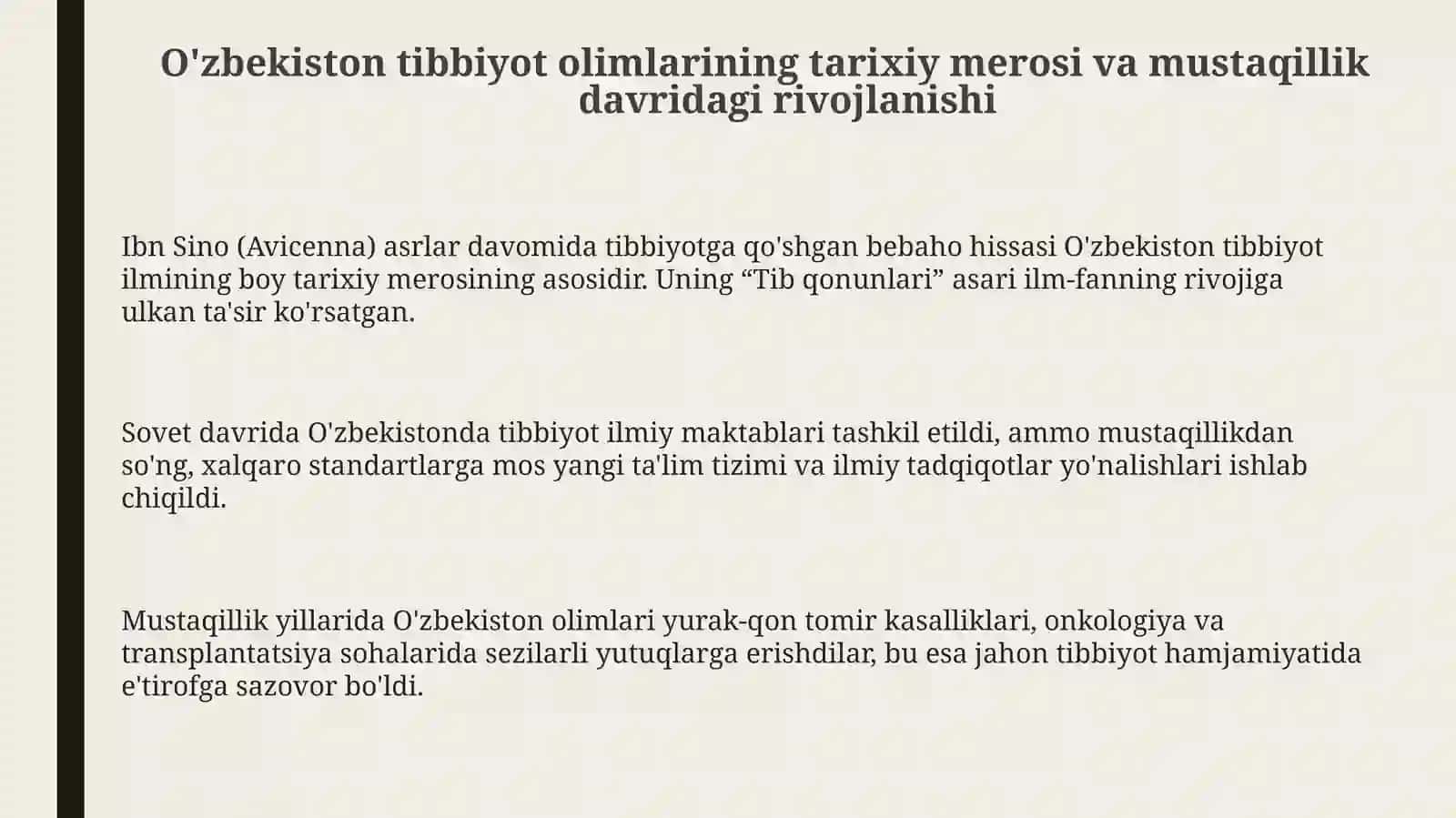 O'zbektibbiyotolimlarihaqidadunyofikri 3