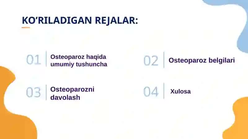 Osteoparozni davolash vositalari. 3