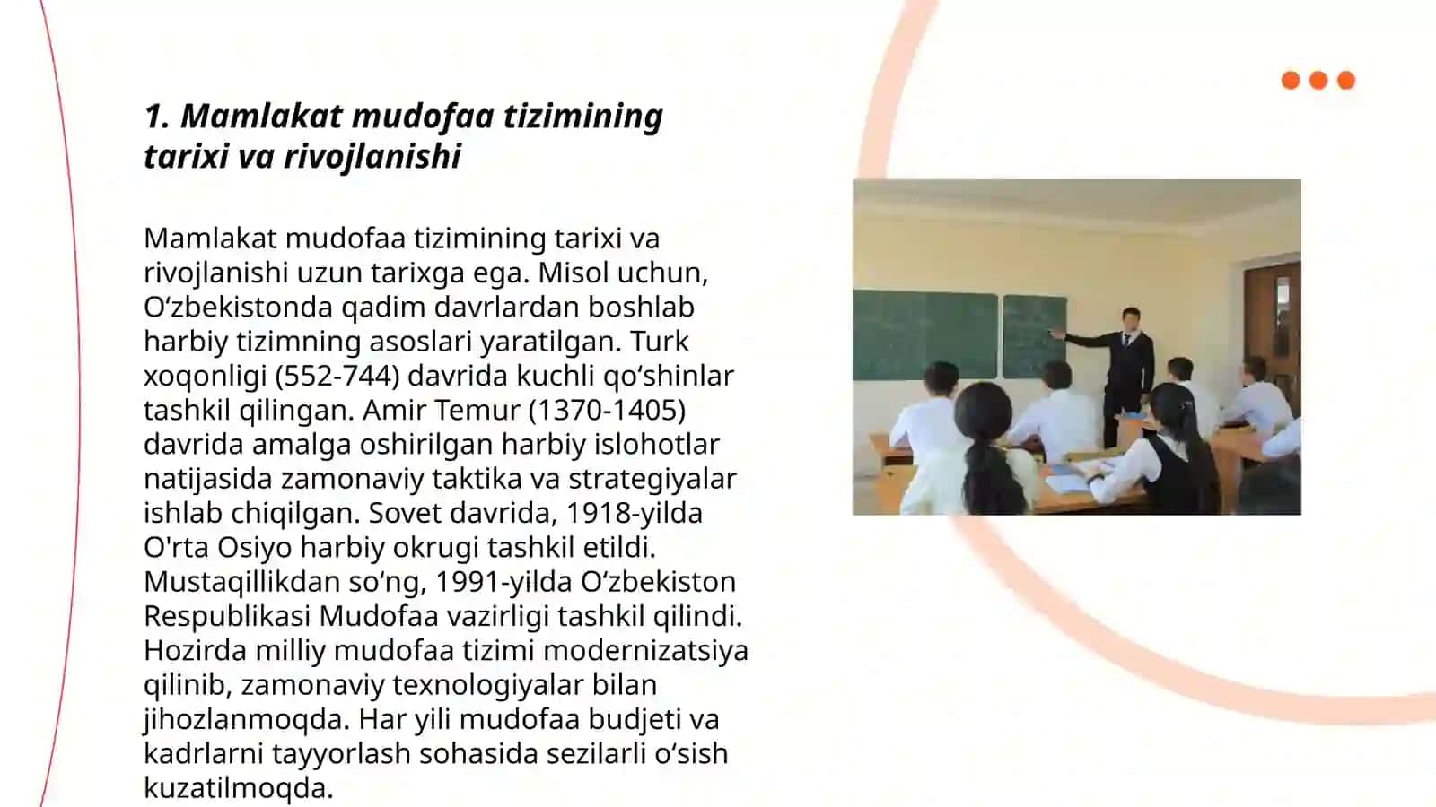 Mamlakat mudofa tizimi va undagi oʻzgarishlar 3