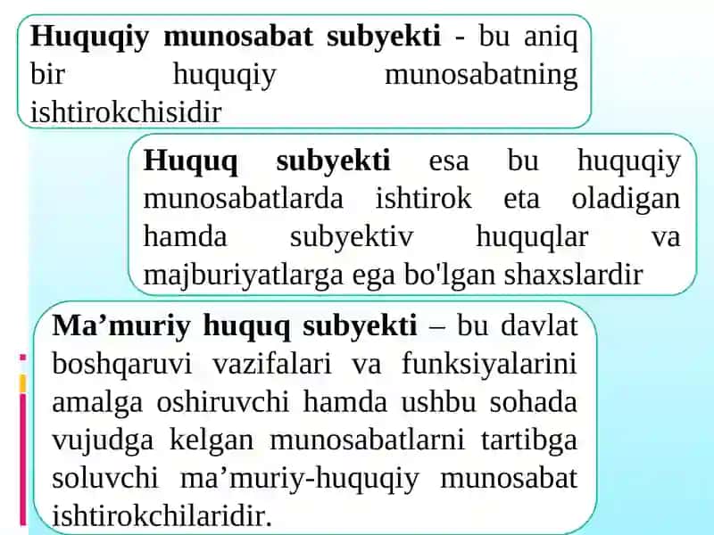 Ma'muriy huquq subyektlari 3