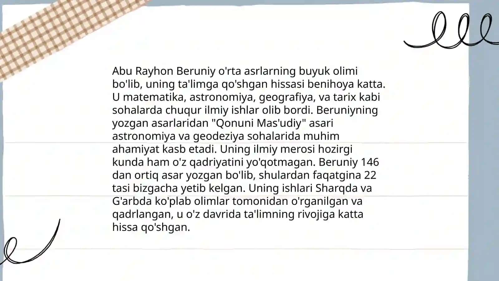 Abu Rayhon Beruniy pedagogik qarashlari 3