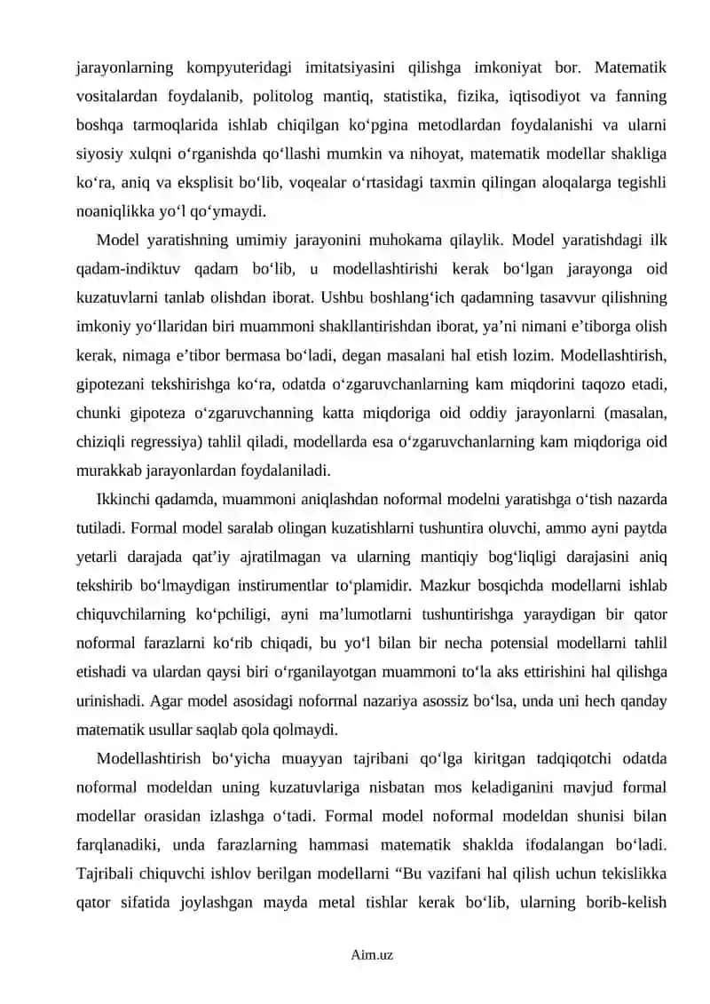 MATEMATIK MODELLASHTIRISH USULLARI 3