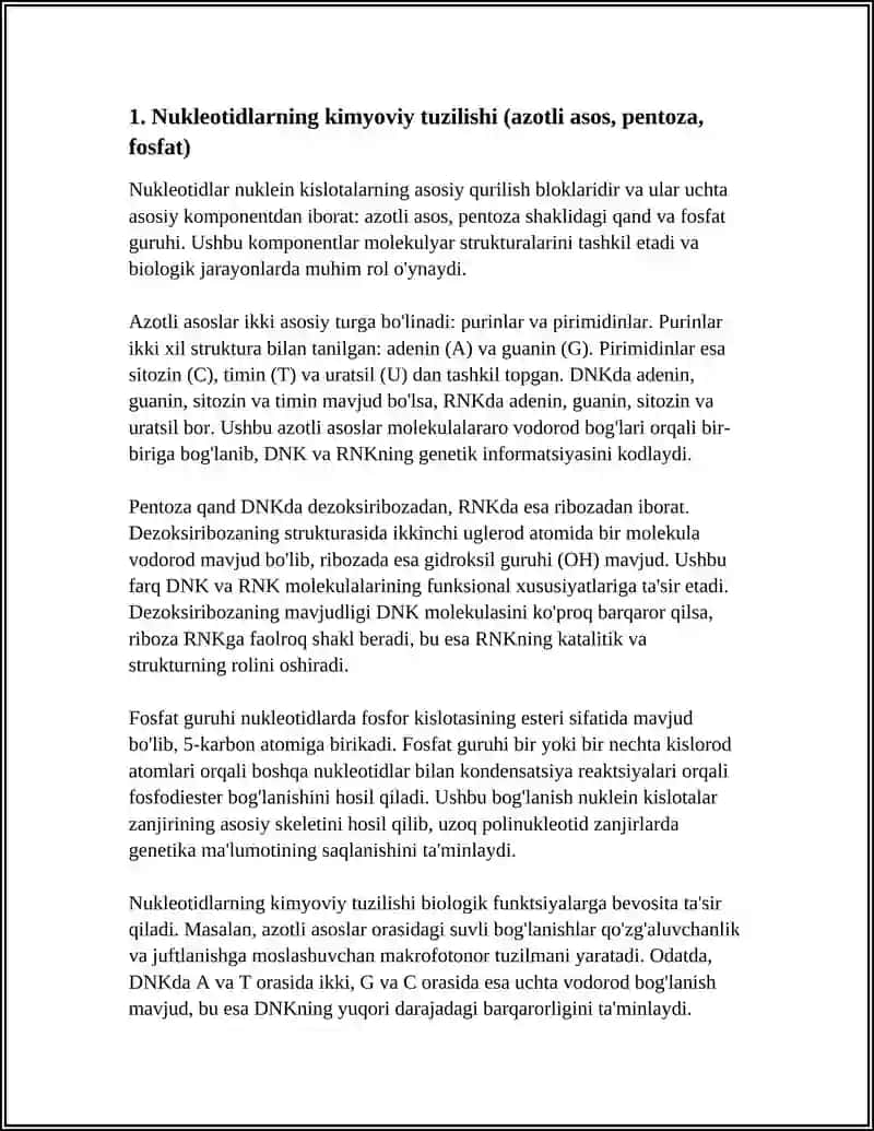 NUKLEIN KISLOTALAR. RNK VA DNK 3