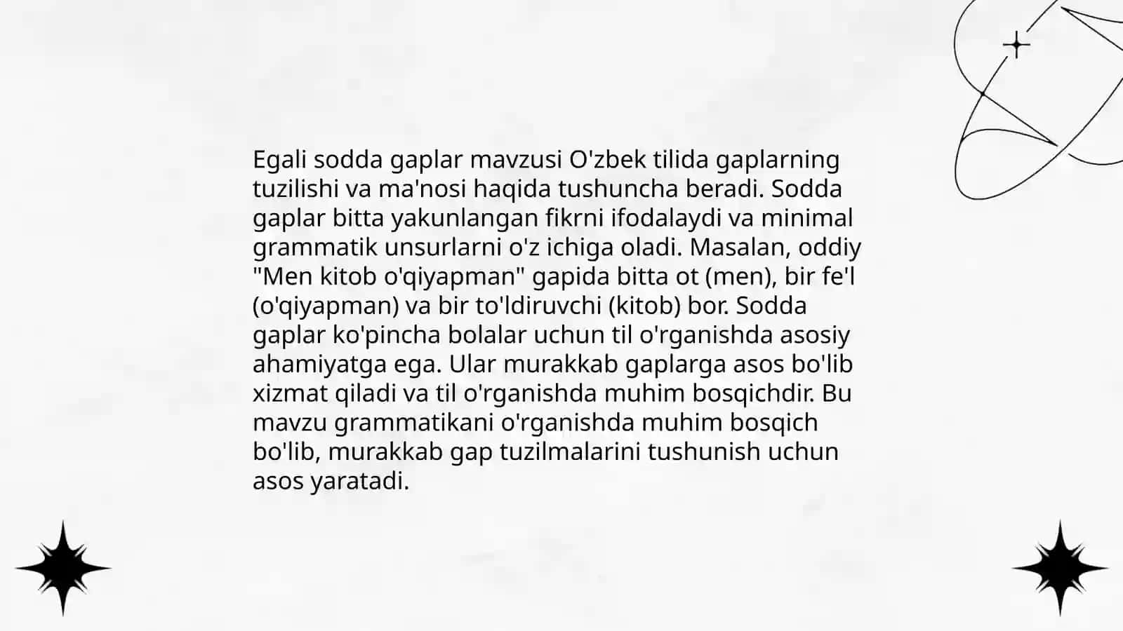 Egali sodda gaplar 3